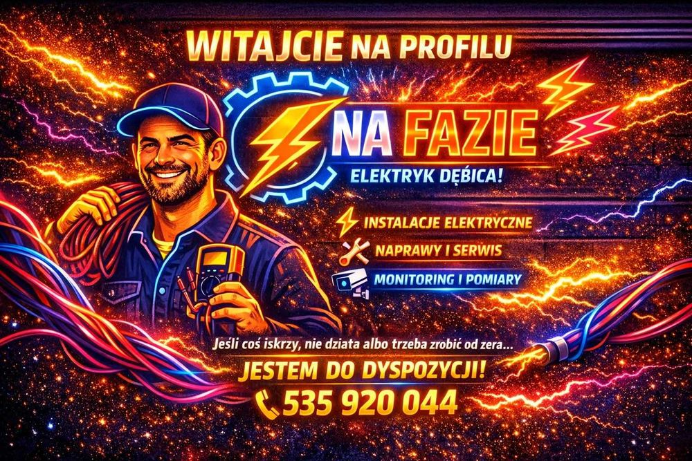 Na fazie - Elektryk Dębica - montaż gniazdek włączników lamp kamer