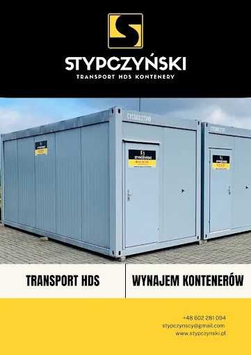 Wynajem Transport kontenerów; Kontenery biurowe/socjalne/morskie