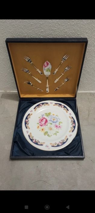 Conjunto de prato para bolo