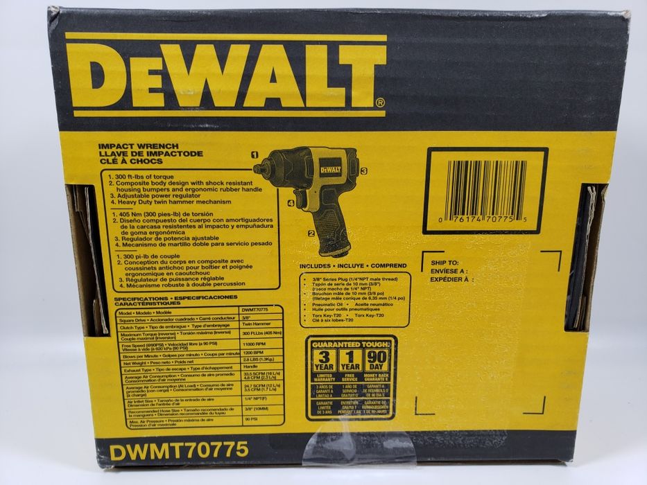 Dewalt DWMT70775 3/8 дюйма гайковерт пневматичний