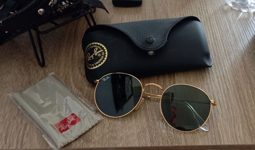 Óculos de sol ray-ban round metal novo