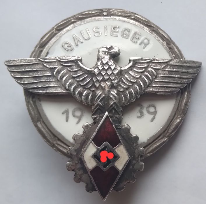 Oryginalna Odznaka Gausieger 1939 G. Brehmer Markneukirchen HJ Tombak