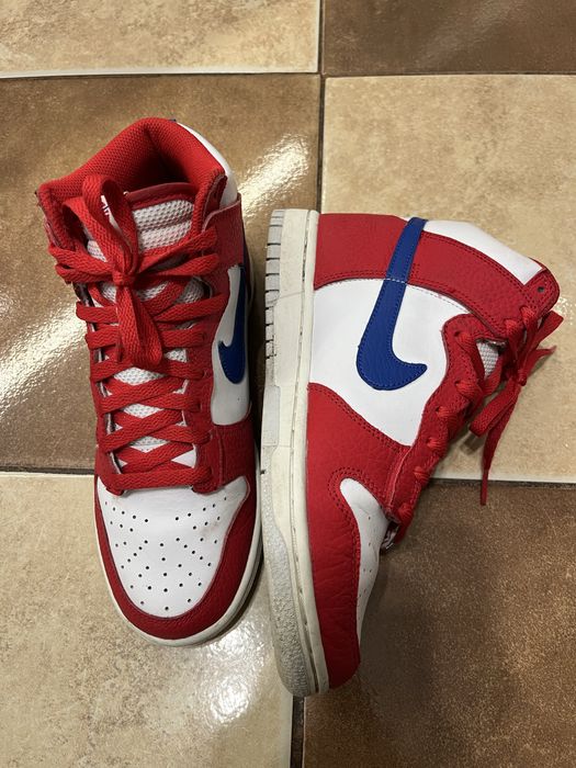 Nike Dunk High czerwono biale