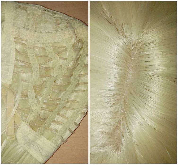 Blond peruka z przedziałkiem grzywką Lumine Genshin Impact cosplay wig