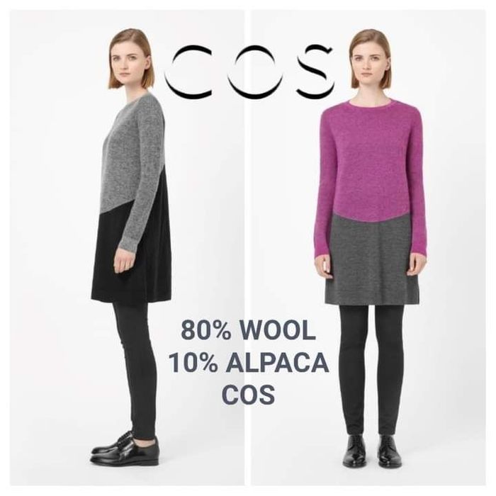 Тепла вовняна сукня светр COS колорблок color block вовна альпака