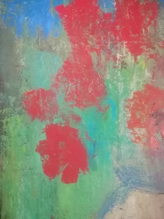 Натюрморт "Кувшин с красными цветами"