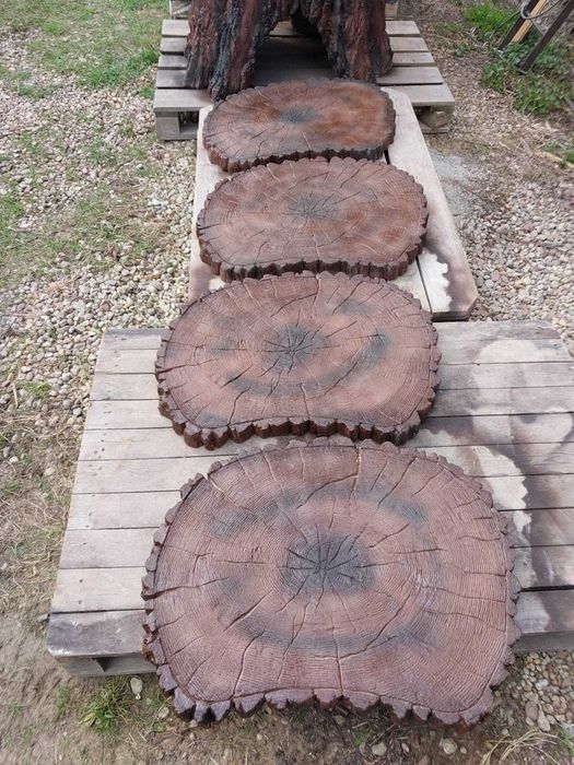 płytka krążek betonowy do ogrodu drewnopodobny ozdoba dekor