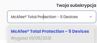 Subskrypcja/Licencja Mcafee Total Protection - Antywirus, VPN - 5 lat