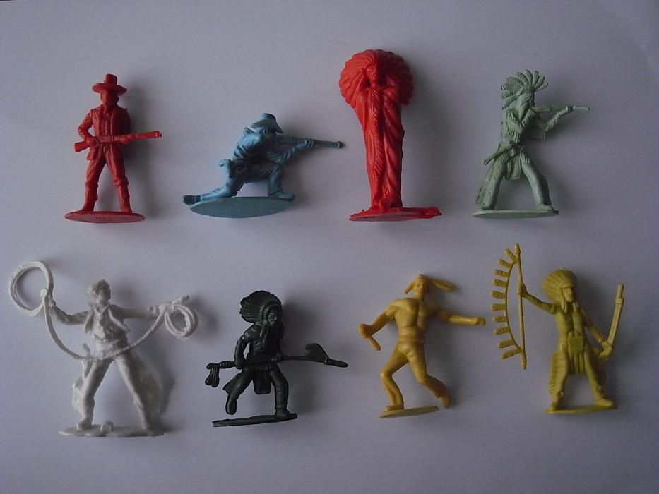64 bonecos indios cowboys pvc vintage antigo figura