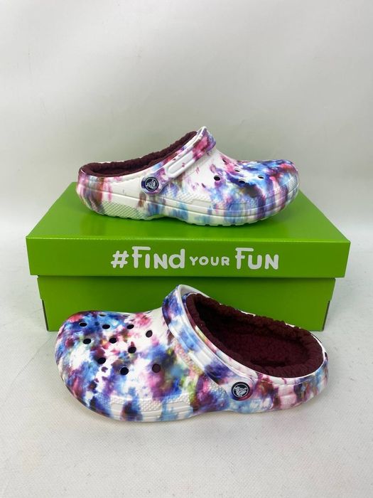 Crocs утеплені Kids Classic Lined Tie Dye