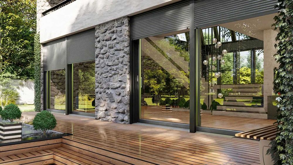 okno drzwi tarasowe 5000 x 2400 PCV HS antracyt /antracyt 17 700 PLN