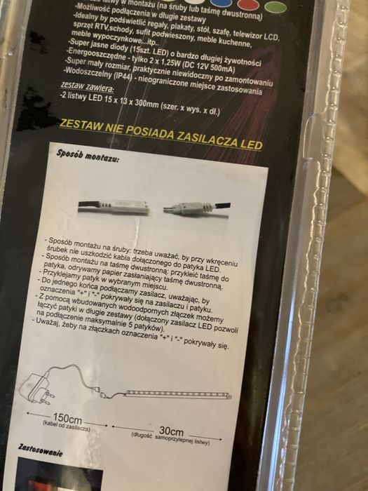 Samoprzylepne listwy led 5 sztuk