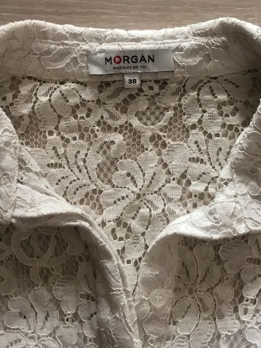 Vestido Morgan com renda branca