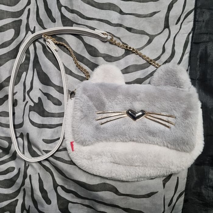 Torebka dziewczęca Home&You szara pluszowa kotek uszy