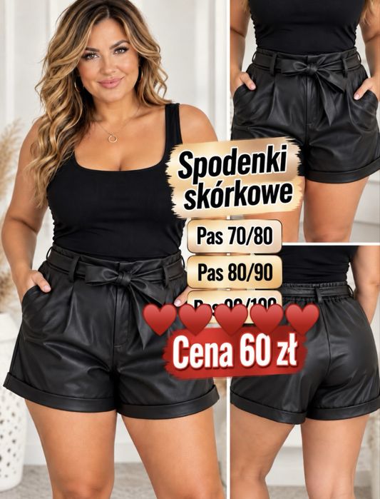 Eleganckie spodenki skórkowe pas 90/100