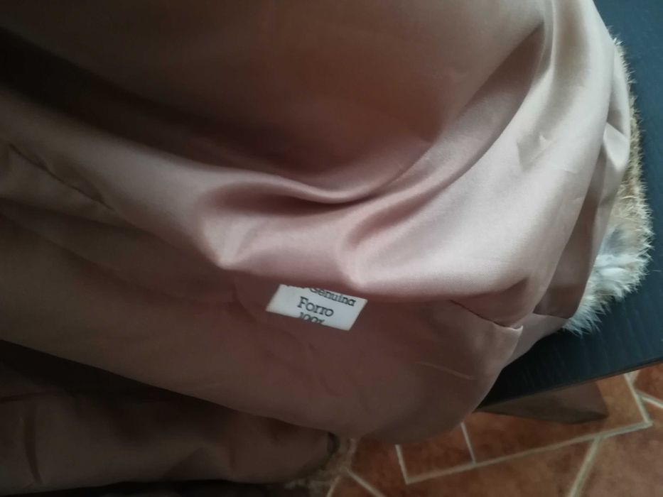 Casaco de Inverno de Pêlo Castanho