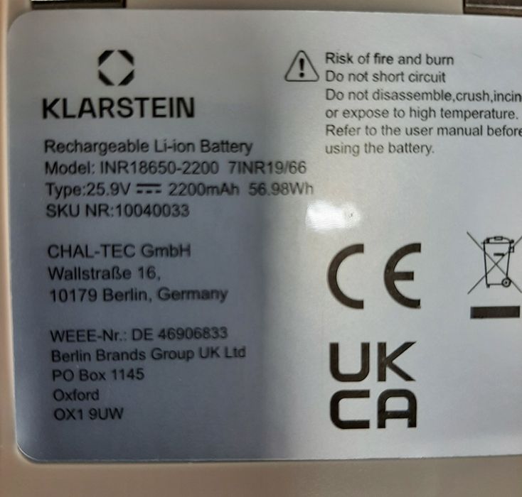 Аккумуляторный пылесос Klarstein LARMA