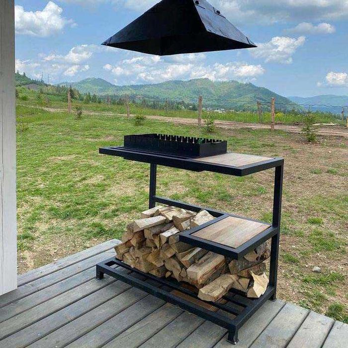 Мангал Loft со столиком и съемной жаровней, мангал SHOP-PAN