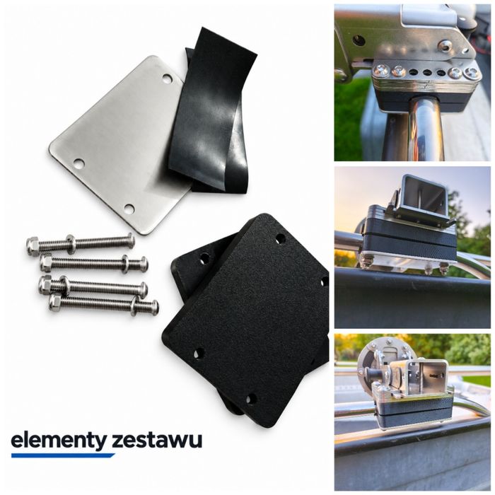Uchwyt, baza montażowa na reling 20 mm - 25 mm oraz 32 mm do Twojej oryginalnej płyty montażowej KED (100mm x 80mm)