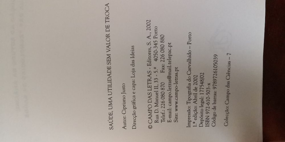 Saúde - uma utilidade sem valor de troca