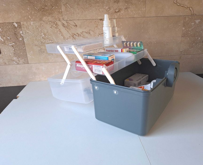 NOWY Duży organizer box XL na leki kosmetyki apteczka wielofunkcyjny