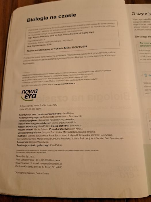 Biologia na czasie 1 zakres podstawowy
