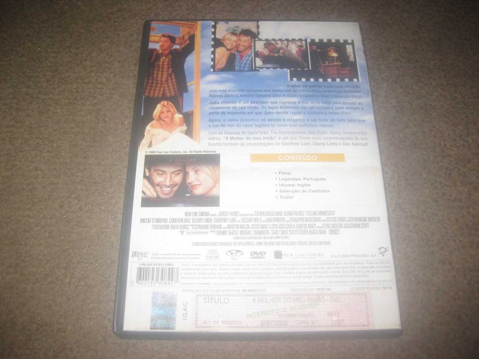 DVD "A Mulher do Meu Irmão" com Keanu Reeves/Raro!