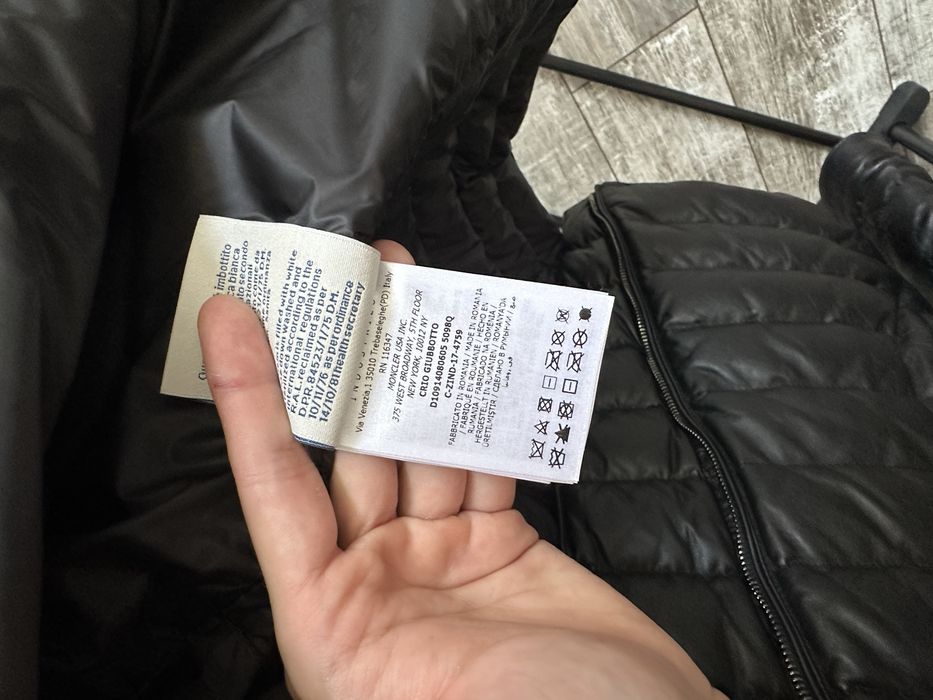 Moncler оригинал мужская кожаная пуховая куртка.