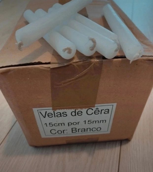 200 velas brancas, vela palito branca