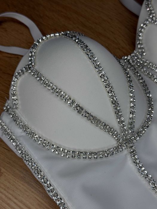 Вечірній жіночий корсет білий корсет для жінки с,м розміру