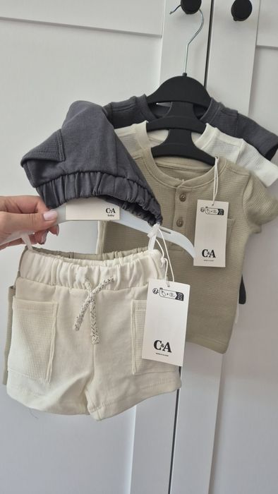 Komplet zestaw c&a 3 x koszulka 3 x szorty spodenki