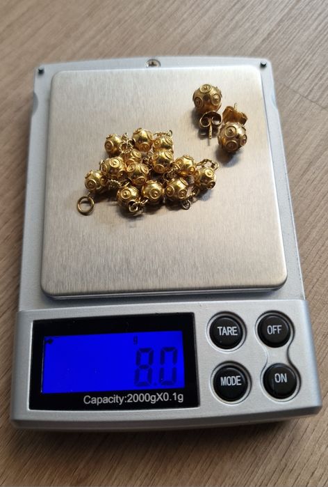 Pulseira e Brincos Ouro - Bolas de Viana - 19.2k