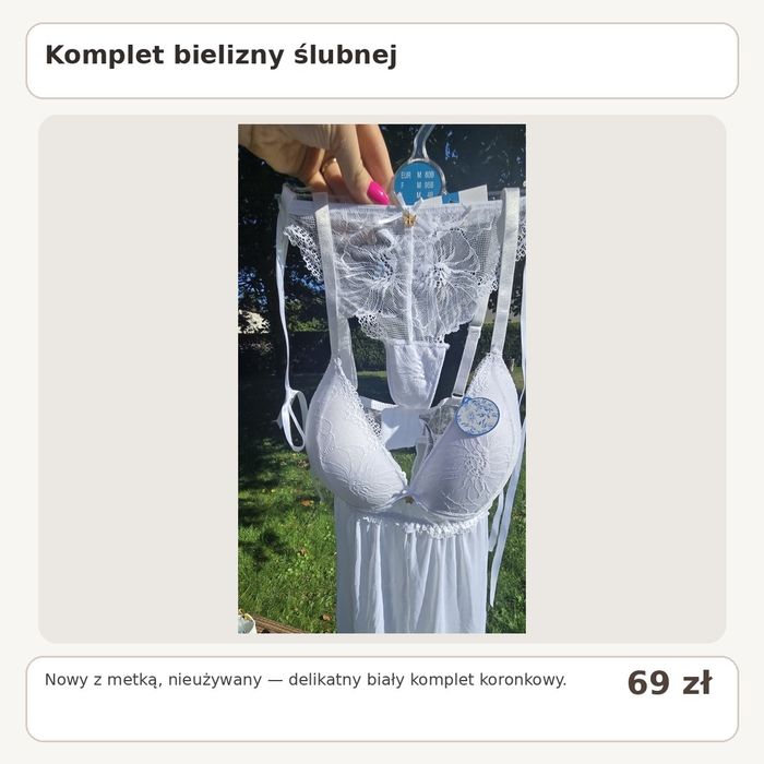 Komplet bielizny ślubnej roz.M/85B