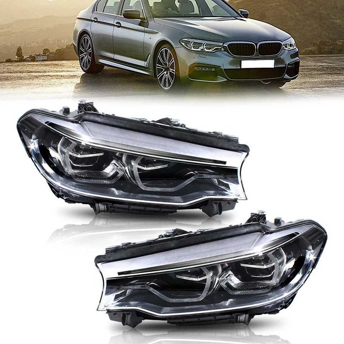 Фари BMW G30 G31 G38 стиль Shadow Line на штатний ксенон Г30 Г31 Г38