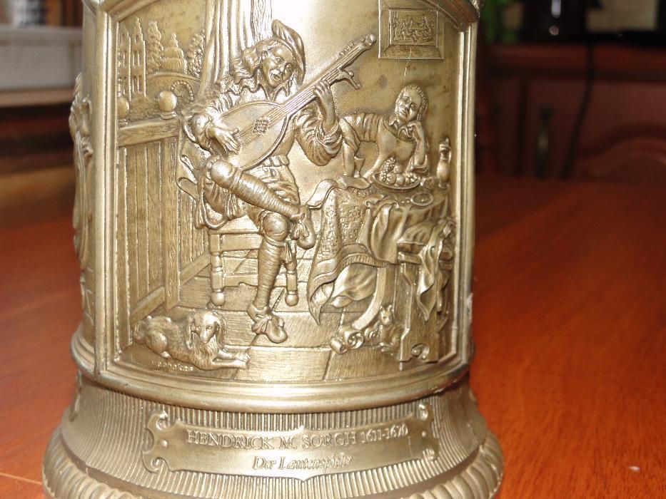 Kufel- cyna,bogato rzeźbiony