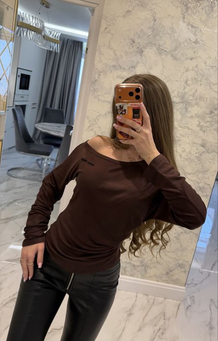 Лонг miu miu шоколадный белый