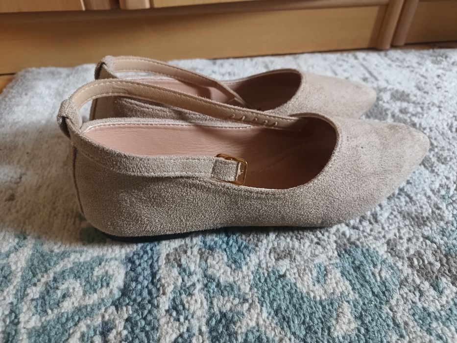 Baleriny damskie zamszowe