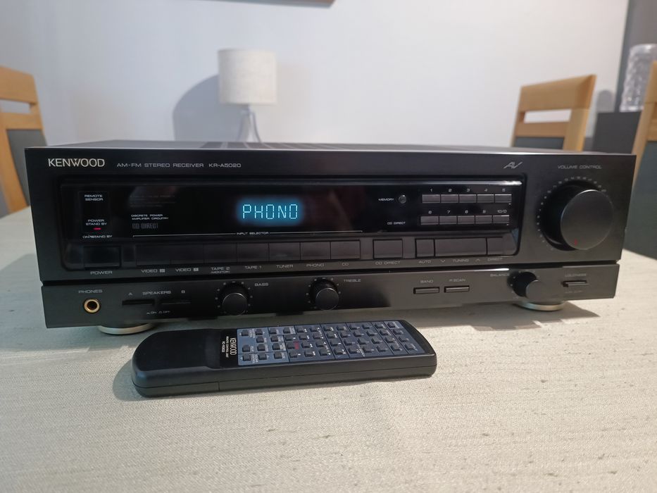 Amplituner stereo Kenwood KR-A5020 z pilotem, stan b. dobry.