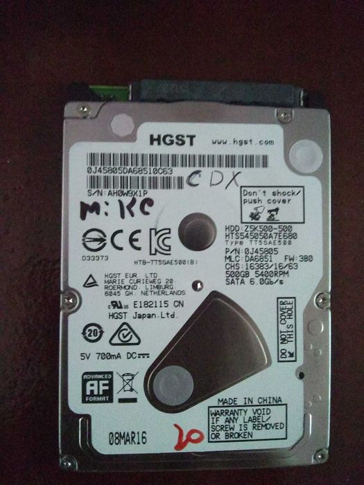 Selling 500GB 5400RPM Laptop Hard Drive, Fully Functional64551842228993120