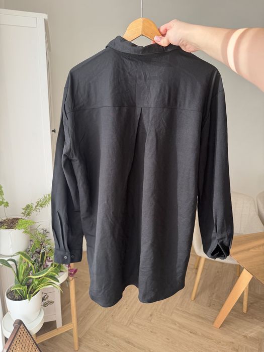 Nowa czarna koszula na guziki XL