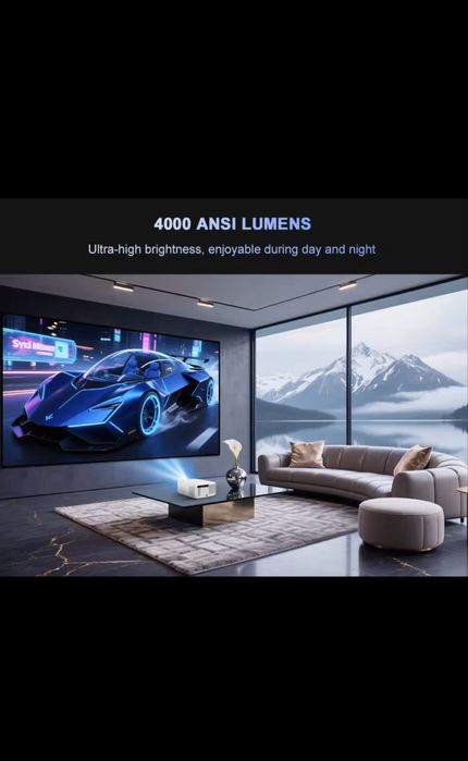 Проэктор  4К Flixtone D10S 4000 ANSI Full HD Android 15 3G  128 Gb