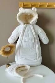 Зимовий теплий комбінезон конверт 0-6 місяців молочний