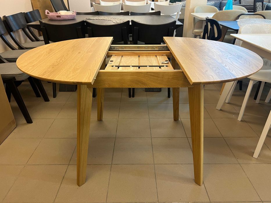 Стіл Соренто Д100+40 кухонний круглий розкладний дубовий на кухню дуб