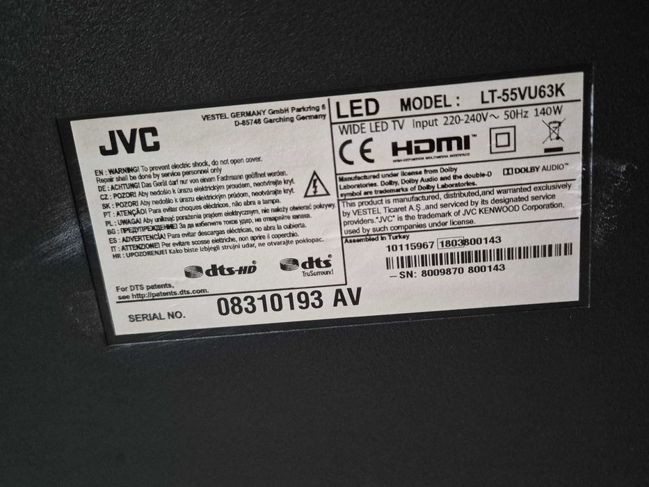 Smart tv JVC 55 cali