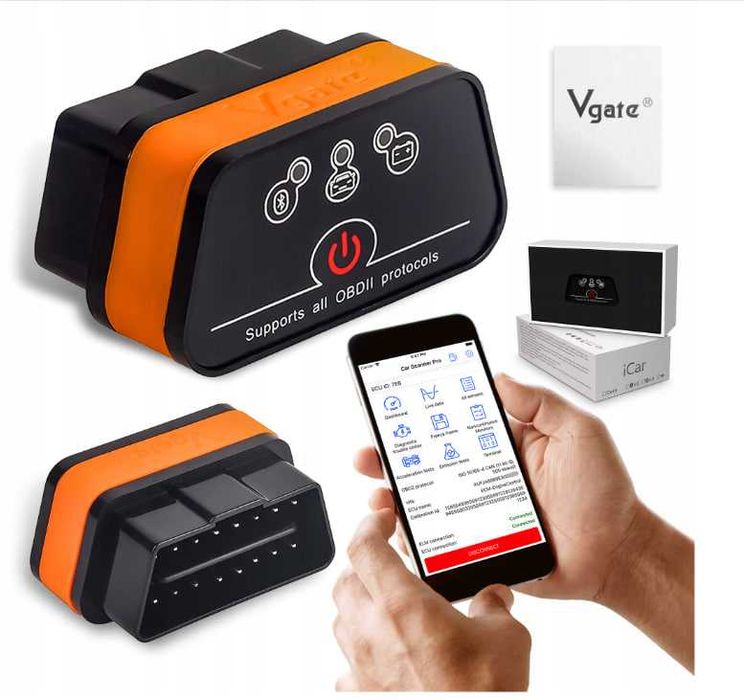 Діагностичний сканер (адаптер) vgate iCar2 Bluetooth 3.0 (ELM327 mini)