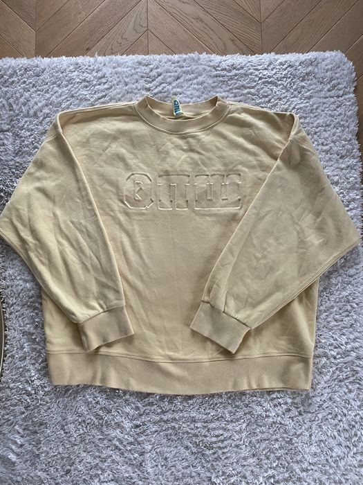 Bluza Robert Kupisz oversize żółta pudełkowa logo masełkowa