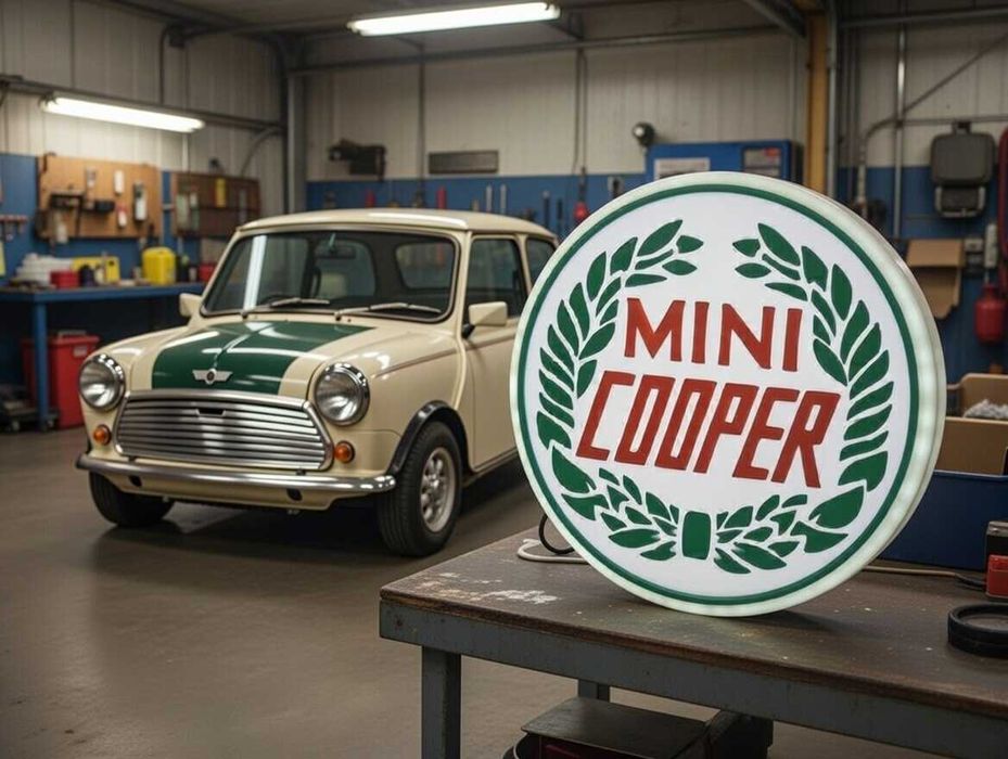 Lightbox Luminaria decorativa Mini Cooper Cx branca