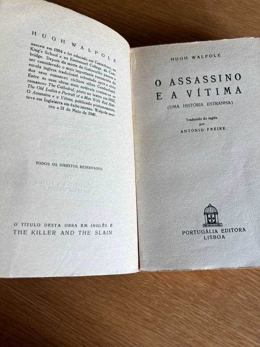 O assassino e a vítima      HUGH WALPOLE