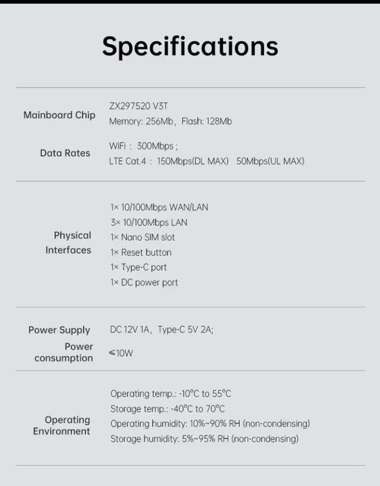 4G LTE WIFI-6 AX300 роутер под внешние антенны Plery R608 V2, SIM карт