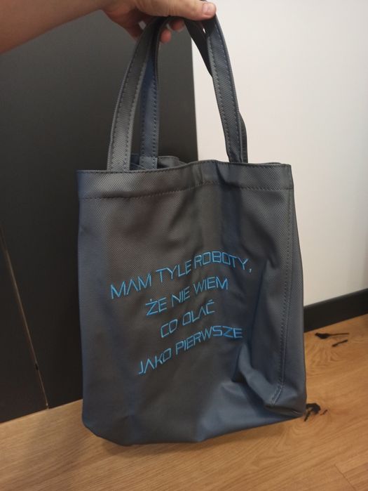 Duża torba na zakupy shopper śmieszny napis